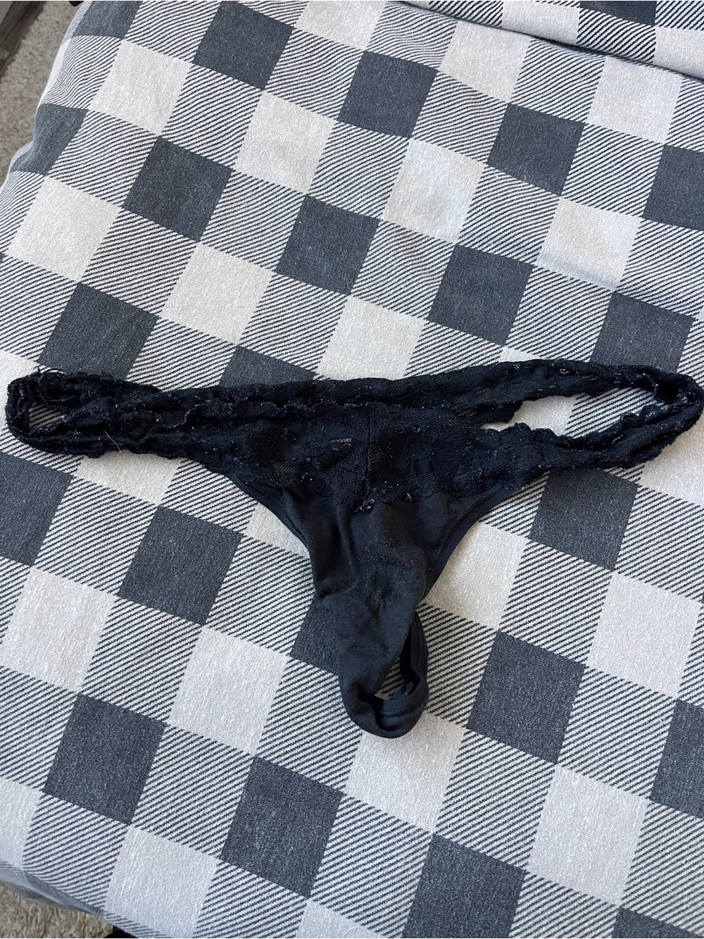 Black Lace Thong Panty • Sheer Lace • Minimal Coverage